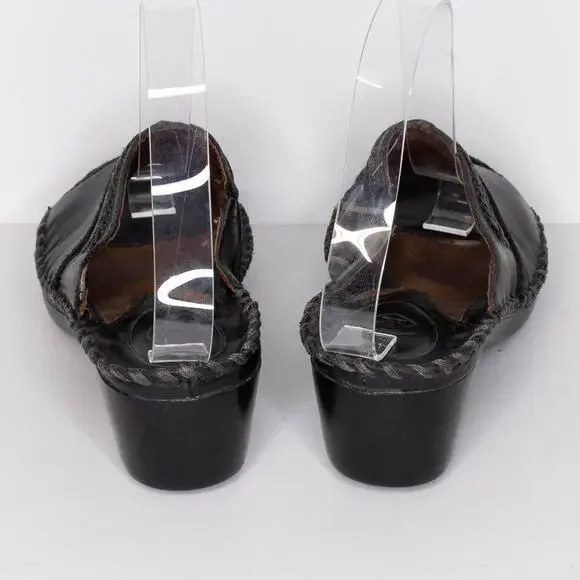 Ariat Women's Peep Toe Sandals Leather Slip On Western Black Size 5.5 5.5B | AR - Picture 4 of 6